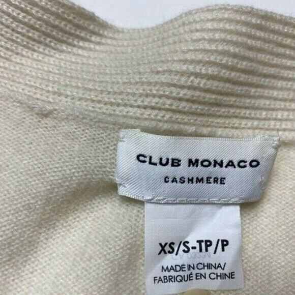 Club Monaco Beige Cashmere wrap cardigan sweater sz XS small knit ribbed - Picture 11 of 12